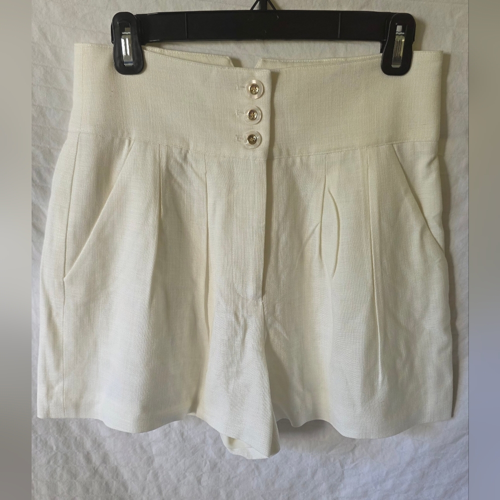 Veronica Beard High Waist Cream Shorts - Picture 4 of 5
